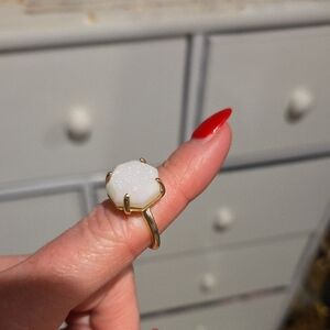 Kendra Scott Gold Ring with White Stone